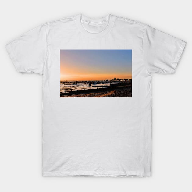 Thorpe Bay Sunset Southend on Sea Essex T-Shirt by AndyEvansPhotos